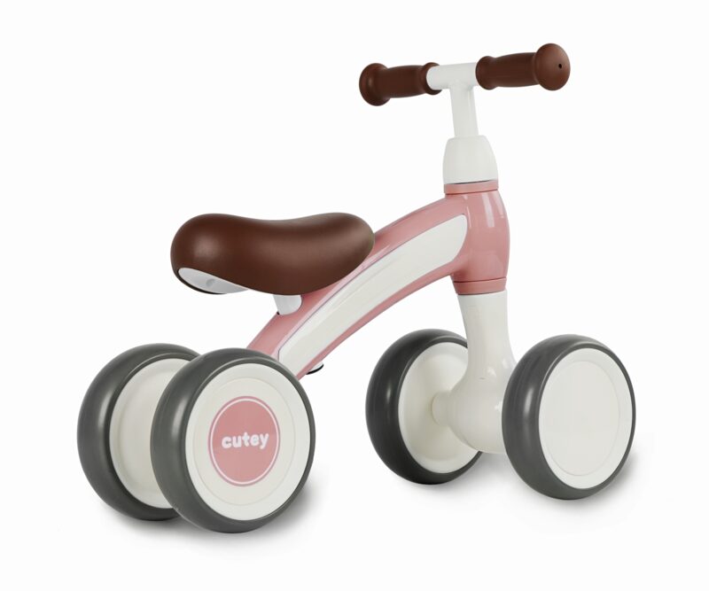 QPlay Cutey Retro Pink - rear view, stable double wheels