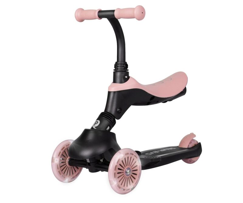 QPlay Sema Evo Coral Pink - profiled seat and adjustable handlebar