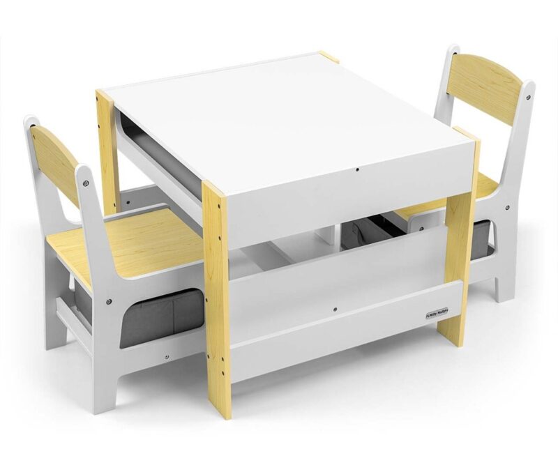 Milly Mally Sven Table and Two Chairs Set Natural