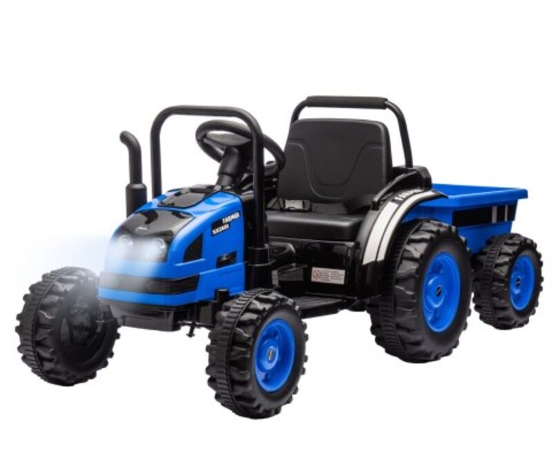 Milly Mally Farmer Tractor Blue — pohled s přívěsem