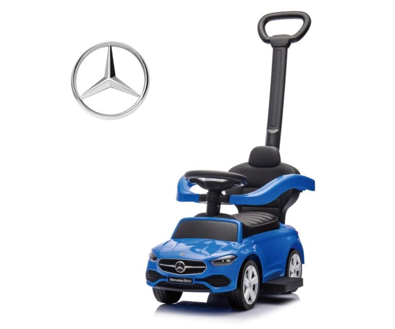 Milly Mally Mercedes C-Class Deluxe Ride-On with Handle Blue