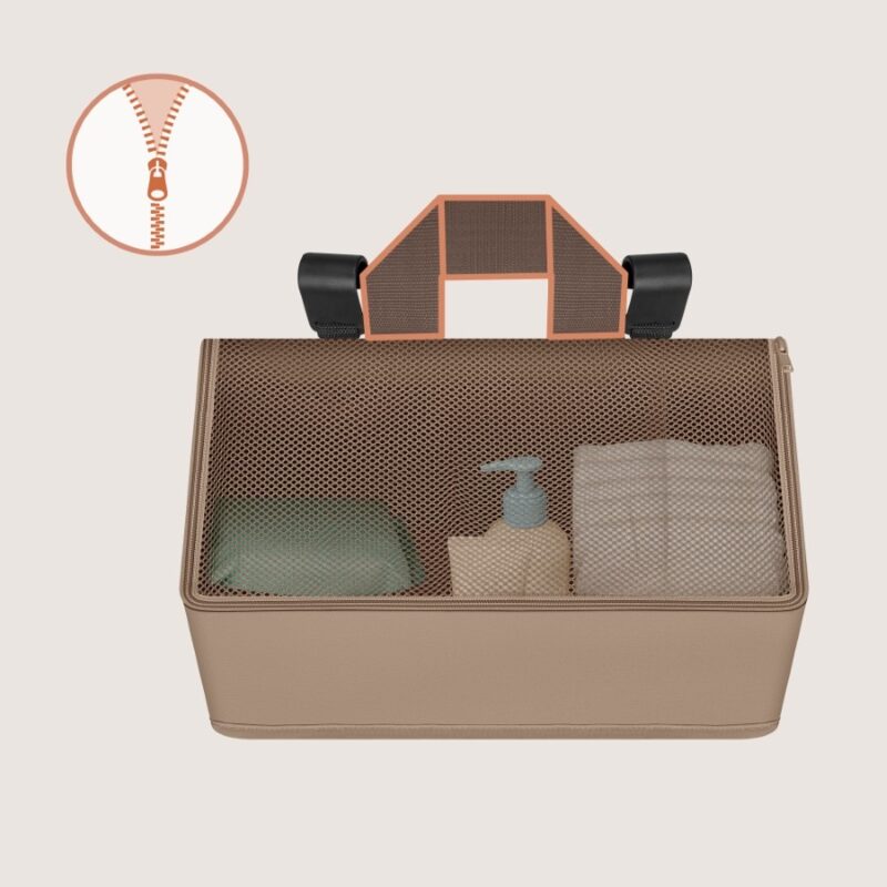 Lionelo Sidepocket Medium — detail zipu a ucha pro přenášení