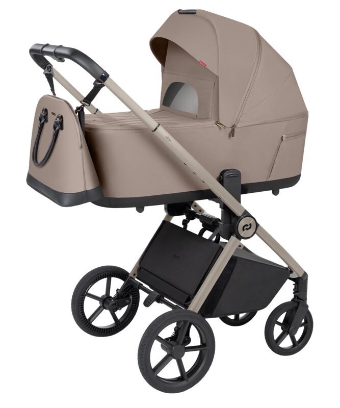 Carrello Ultra F 2w1 Vintage Beige — moduł spacerowy z pięciopunktowymi pasami