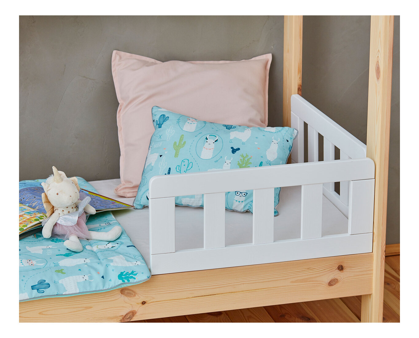 Pinio Classic Bed Guard 160x70 2 Pack - White Solid Pine Wood