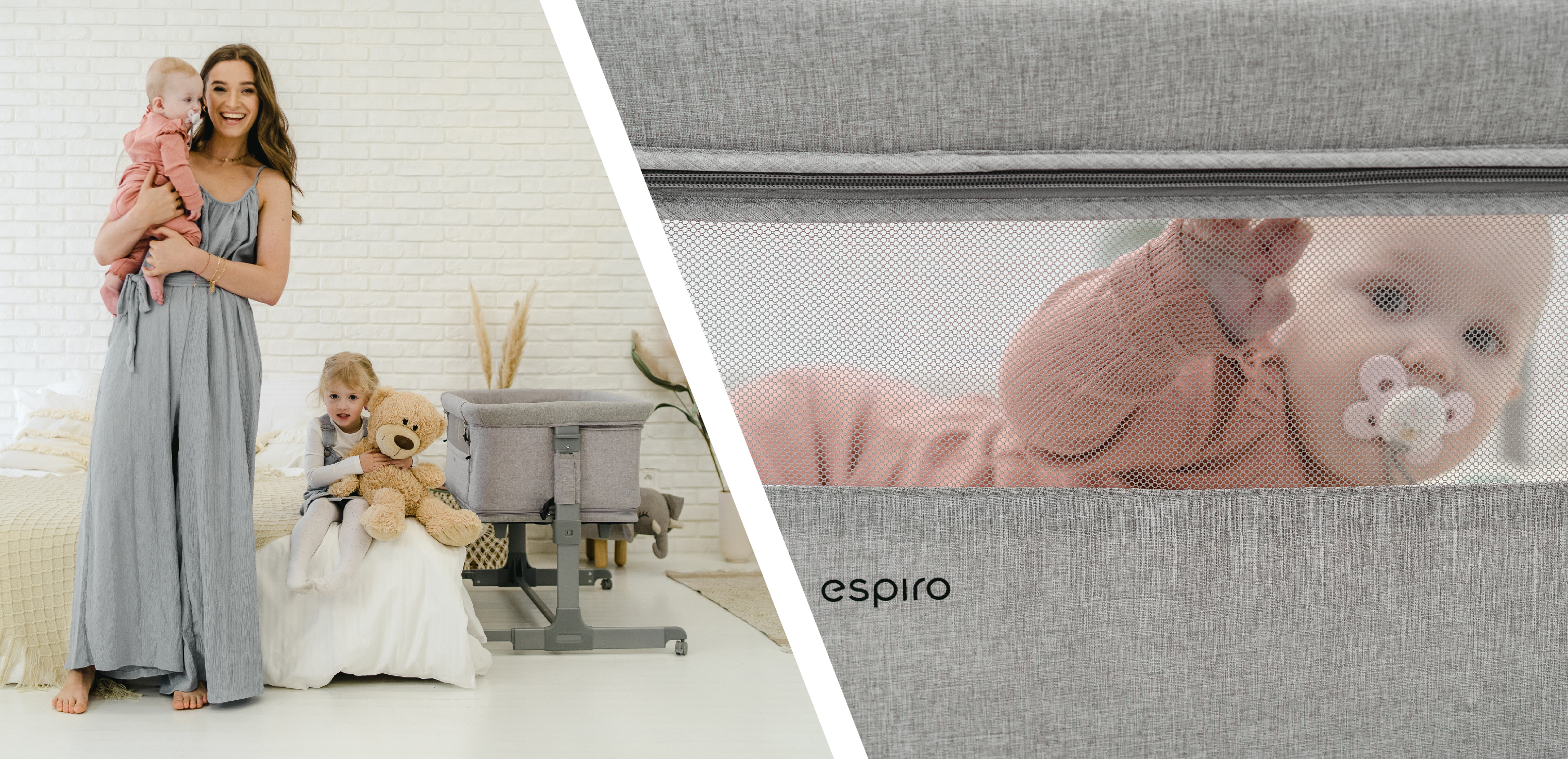 Espiro Cloud přistavná postýlka a ohrádka v jednom
