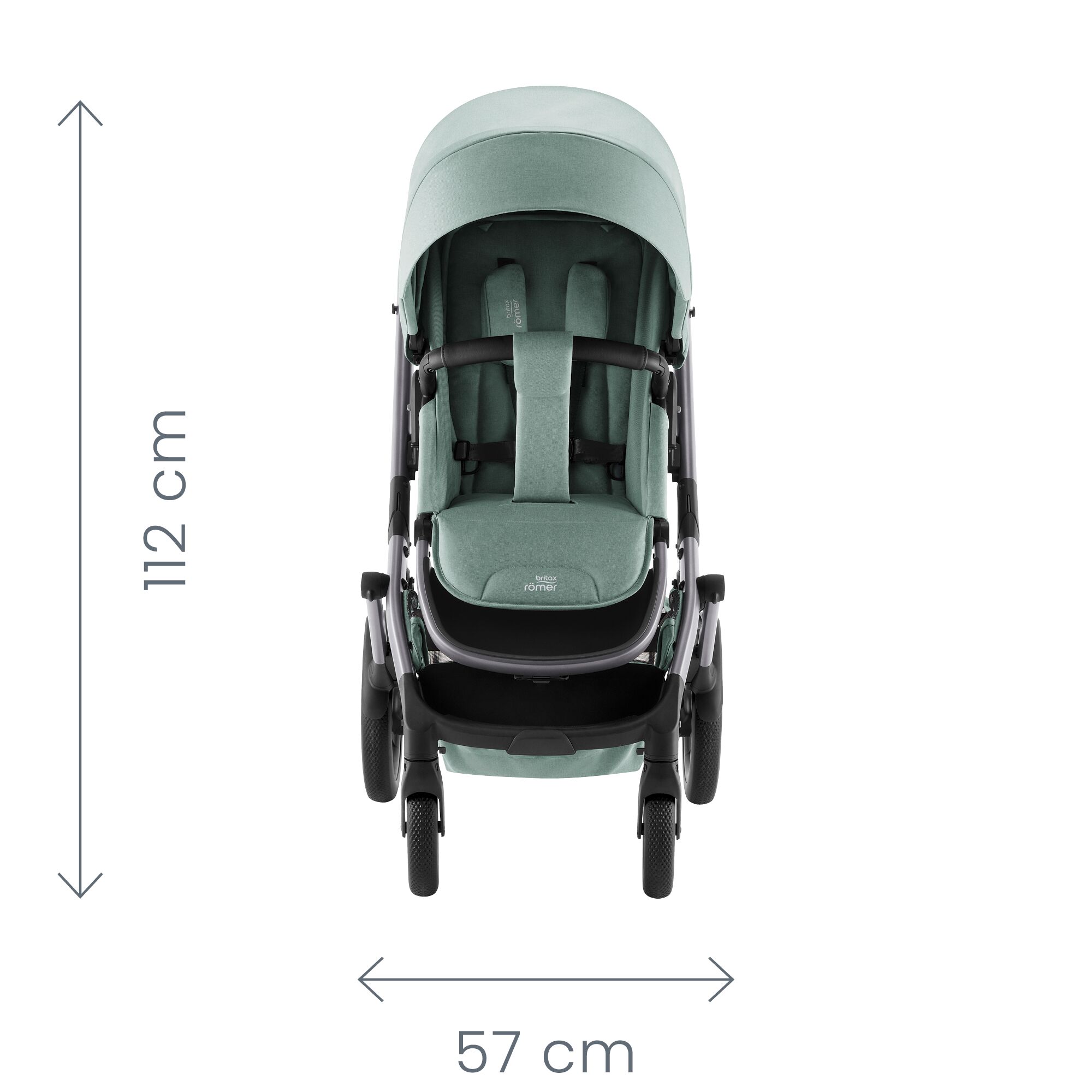 Rozměry kočárku Britax Smile 5Z zepředu