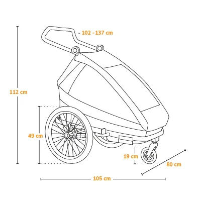 Rozměry cyklovozíku Lionelo Cama