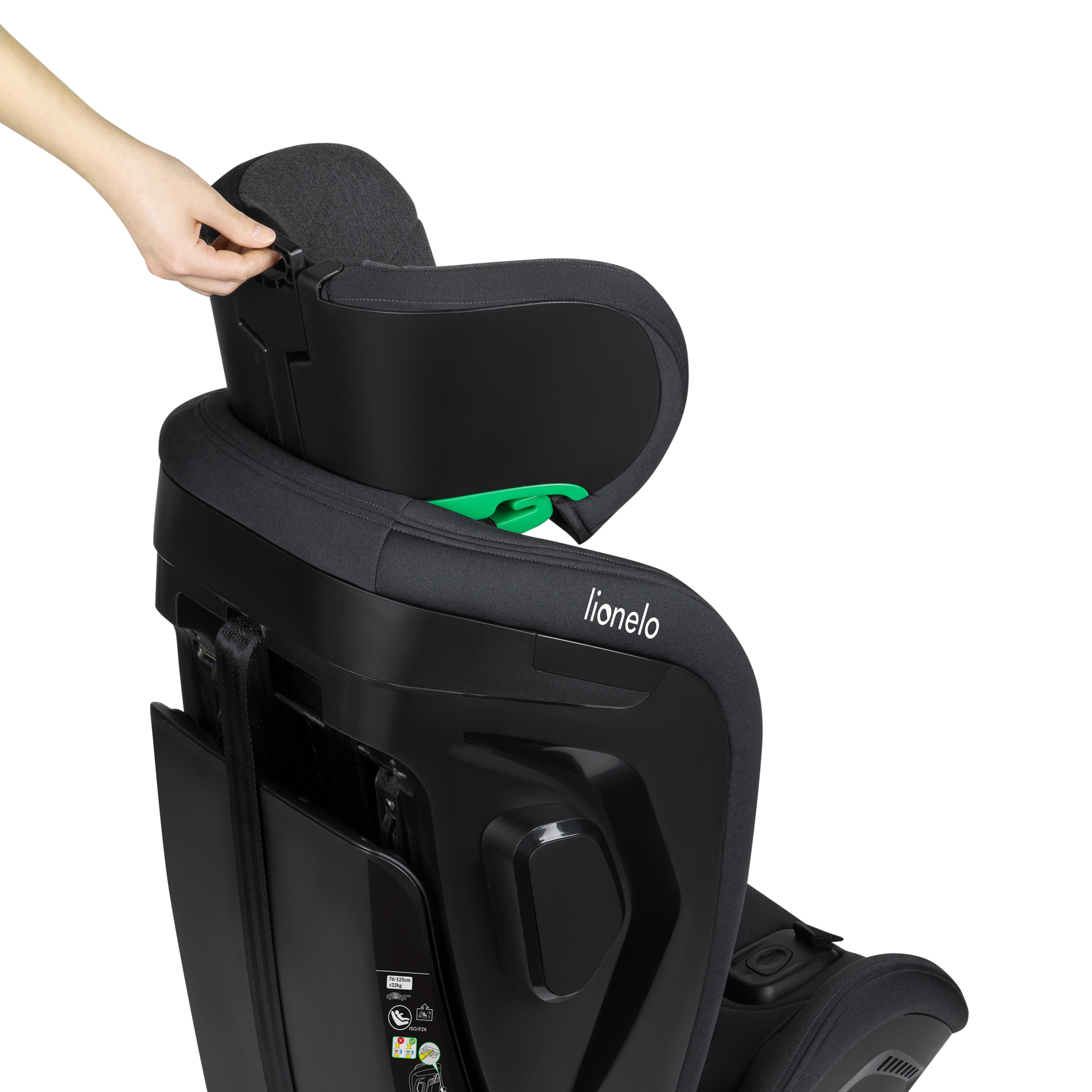 Headrest adjustment in Lionelo Harper i-Size