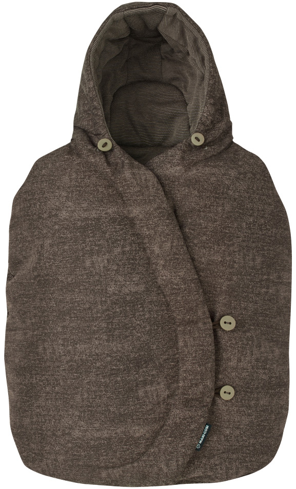 Maxi-Cosi car seat footmuff in Nomad Brown with hood and button fastening