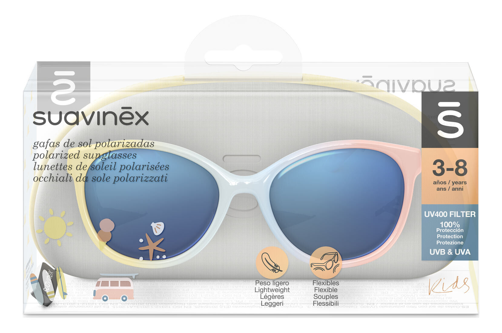 Suavinex okulary przeciwsłoneczne 3-8 lat Tęczowe