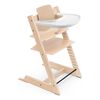 Stokke krzesełko Tripp Trapp z zestawem niemowlęcym Baby Set 2 Natural i tacką White, Rodzaj: krzesełko + Baby Set 2 + tacka, Kolor ramy: Drewno bukowe, Kolor: Natural