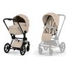 Cybex Priam 5.0 2-in-1 Pram with Carry Cot, Rodzaj: głęboko-spacerowy, Kolekcja: Comfort, Kolor: Cozy Beige, Kolor ramy: Black, image 