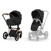 Cybex Priam 5.0 2-in-1 Pram with Carry Cot, Rodzaj: głęboko-spacerowy, Kolekcja: Comfort, Kolor: Sepia Black, Kolor ramy: Rosegold, image 