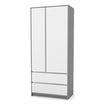 Veres Bern 900 – dětská skříň se zásuvkami, dvoudveřová (90×50,3×207,1 cm) – White, Kolor: White, 3 zdjęcie