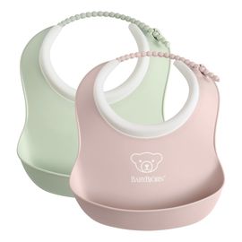 BabyBjorn Small Baby Bib 2-Pack Powder Green/Powder Pink, Rozmiar: mały, Kolor: Powder Green/ Powder Pink, image 