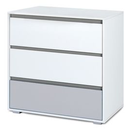 LittleSky by Klupś Dalia komoda bez přebalovacího pultíku bílo-šedá, Kolor: Biały-popiel