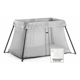 BabyBjörn Light Reisebett Silver mit Spannbettlaken, Kolor: Silver