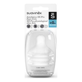 Suavinex Dudlíky na lahev SX Pro s pomalým průtokem 0m+, Rodzaj: Wolny przepływ