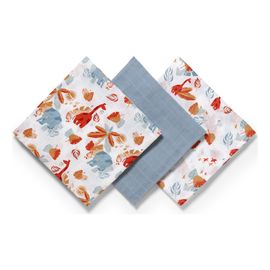 BabyOno Muslin Cloths Light Blue/Orange, Kolor: Błękit/pomarańcz, image 