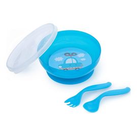 Canpol Babies miska s víčkem a příborem 350ml Toys 9m+