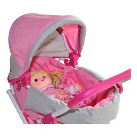 Milly Mally Alice Prestige Pink Doll Pram with Carrycot, Kolor: Pink, image 