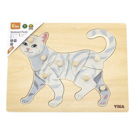 Viga puzzle na podkładce z uchwytami Kot