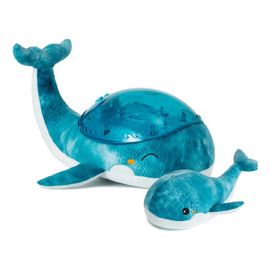 Cloud B Tranquil Whale Blue Family lampka nocna z projektorem i grzechotką