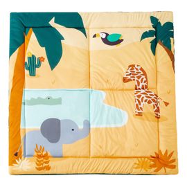 Little Big Friends dwustronna mata edukacyjna patchworkowa Dżungla