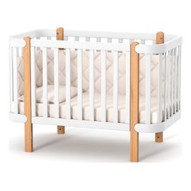 Veres Monaco – dětská postýlka se sklopnou bočnicí (120×60 cm) – White Natural, Rozmiar: 120x60 cm, Kolor: White Natural