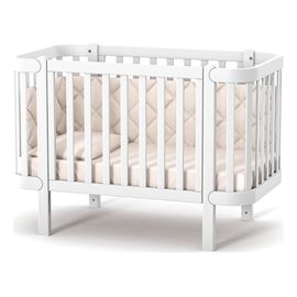 Veres Monaco – dětská postýlka se sklopnou bočnicí (120×60 cm) – White, Rozmiar: 120x60 cm, Kolor: White