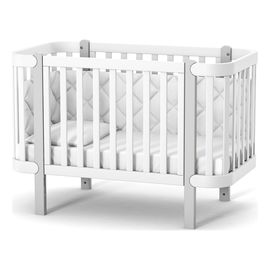 Veres Monaco – dětská postýlka se sklopnou bočnicí (120×60 cm) – White Grey, Rozmiar: 120x60 cm, Kolor: White Grey