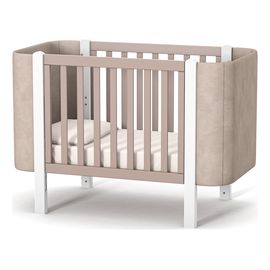 Veres Monaco Velour – čalouněná postýlka s pohyblivou bočnicí (120 × 60 cm) – Velour Cappuccino White, Rozmiar: 120x60 cm, Kolor: Velour Cappuccino White