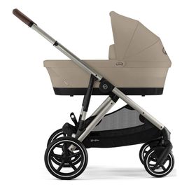 Cybex Gazelle S kombinovaný kočárek 2v1 - hluboká korba + sportovní sedadlo, Rodzaj wózka: głęboko-spacerowy, Kolor materiału: Almond Beige, Kolor ramy: Taupe