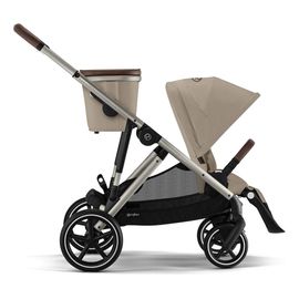Cybex Gazelle S - sportovní kočárek s možností korby a druhého sedadla, Rodzaj wózka: spacerowy, Kolor materiału: Almond Beige, Kolor ramy: Taupe