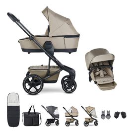 Easywalker Harvey 5 Premium - kombinovaný kočárek 2v1 sada XXL, Rodzaj wózka: zestaw XXL, Kolekcja: Premium, Kolor materiału: Pearl Taupe, Rodzaj kół: bezobsługowe