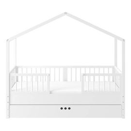 Bellamy Dream Nest postel domeček 80x160 se zábranami Snow, Rozmiar: 160x80, Kolor: Snow