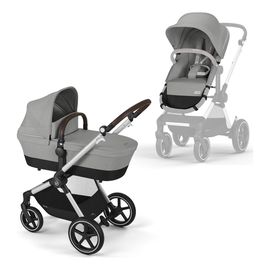 Cybex Eos Lux - kombinovaný kočárek 2v1 s výměnnou korbou, Kolor materiału: Stone Grey