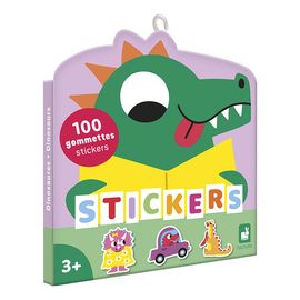 Janod naklejki wielorazowe 100 szt. Dinozaury 3+