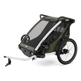 Thule Chariot Lite 2 - cyklovozík pro dvě děti, Rodzaj wózka: dla dwójki dzieci, Kolor materiału: Vintage Green