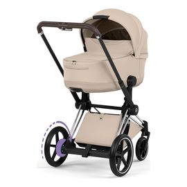 Cybex ePriam 5 2w1 Style City Grey - Chrome Brown, Rodzaj wózka: głęboko-spacerowy, Kolekcja: Style, Kolor materiału: Cozy Beige, Kolor ramy: Chrome Brown