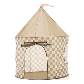 Kids Concept Namiot do zabawy w kratę khaki, image 