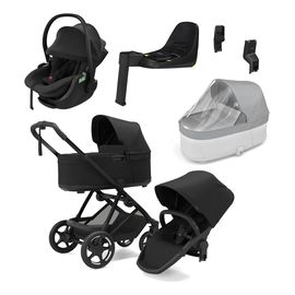 Thule Charm 4v1 Black – kočík s adaptérom, autosedačkou Maple Black a základňou Alfi, Rodzaj wózka: zestaw 4w1, Kolor materiału: Black