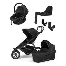 Thule Urban Glide 3 – kočík 4v1 s adaptérom, autosedačkou Maple a základňou Alfi, Rodzaj wózka: zestaw 4w1, Kolor materiału: Black
