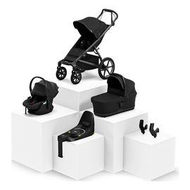 Thule Urban Glide 4-wheel – kočík 4v1 s adaptérom, autosedačkou Maple a základňou Alfi, Rodzaj wózka: zestaw 4w1, Kolor materiału: Black
