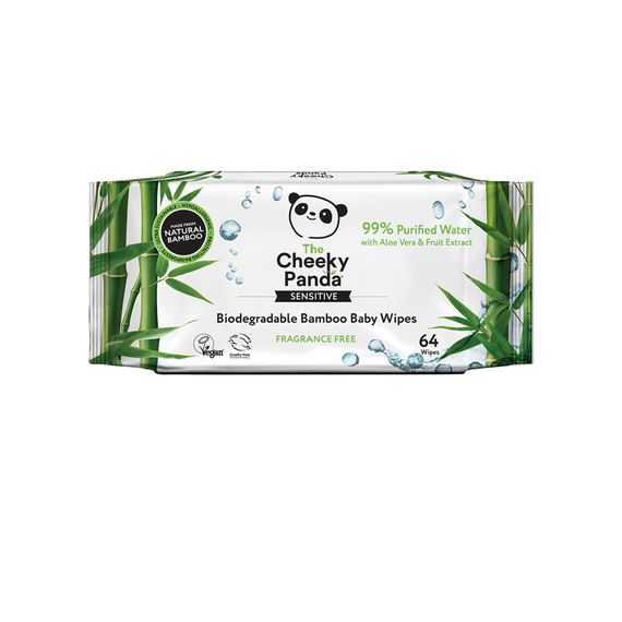 Cheeky Panda nawilżane chusteczki bambusowe dla dzieci 64 szt.