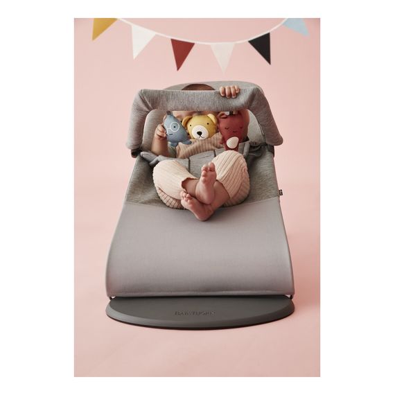 BabyBjorn Bliss leżaczek 3D Jersey Light Grey z miękką zabawką, 3 zdjęcie