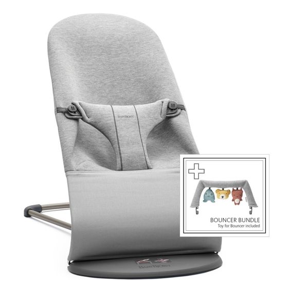BabyBjorn Bliss leżaczek 3D Jersey Light Grey z miękką zabawką