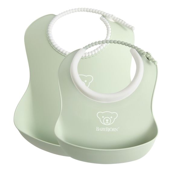 BabyBjorn zestaw śliniaków (mały i duży) Powder Green, Rozmiar: mały i duży, Kolor: Powder Green