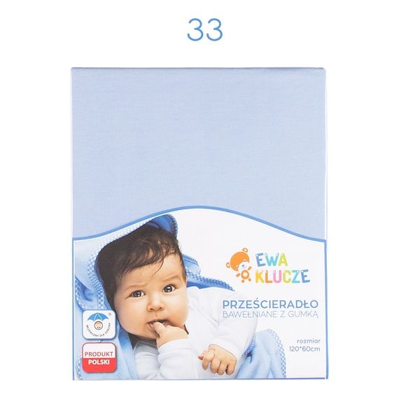 Ewa Klucze prześcieradło jersey 120x60 cm Niebieski, Rozmiar: 120x60, Kolor: Niebieski