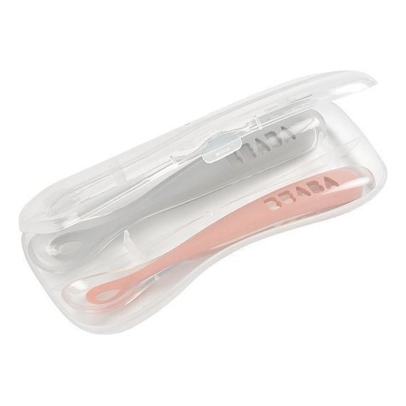 Beaba sada silikonových lžiček 2 ks Old Pink 4m+, Kolor: Old Pink, 4 zdjęcie